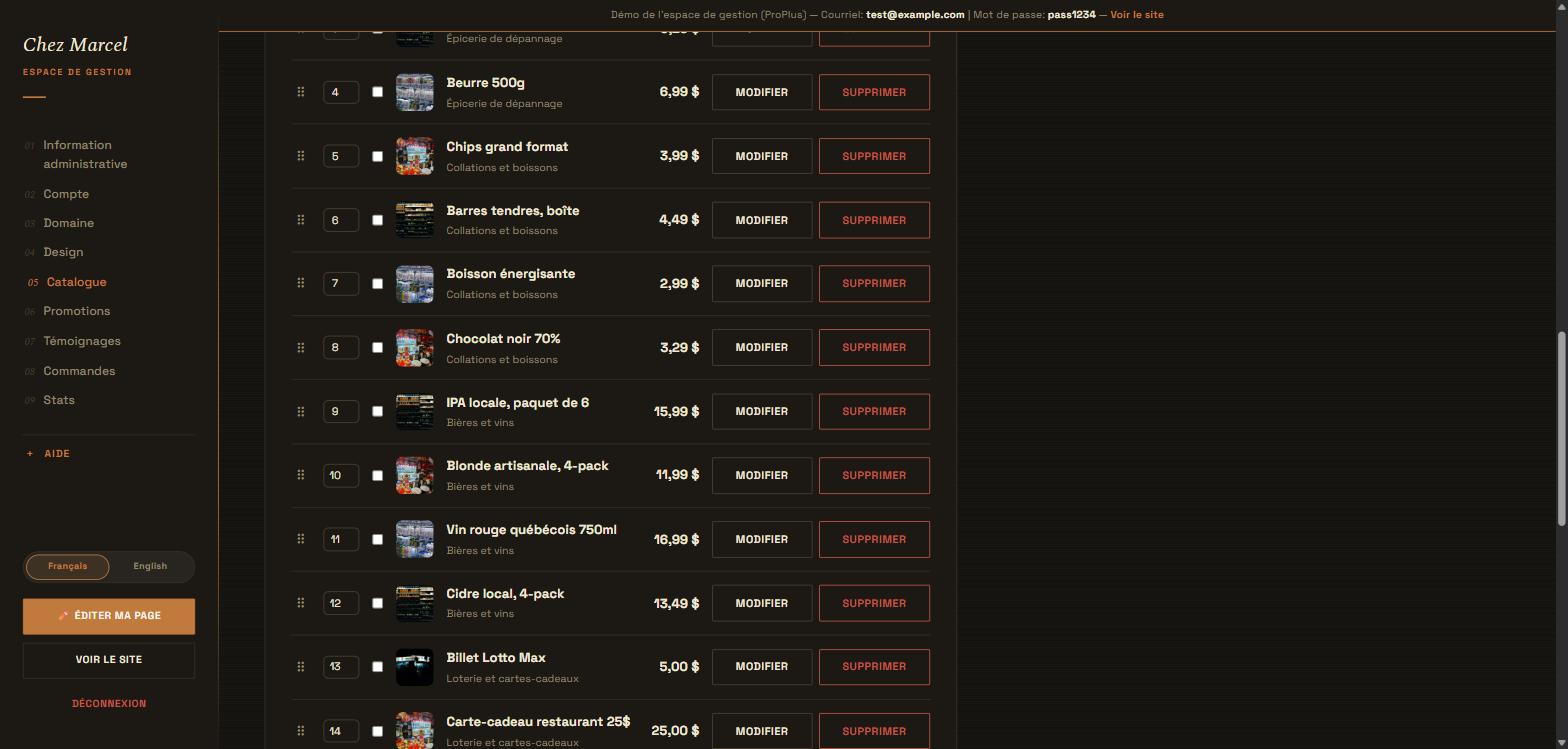 Liste des produits