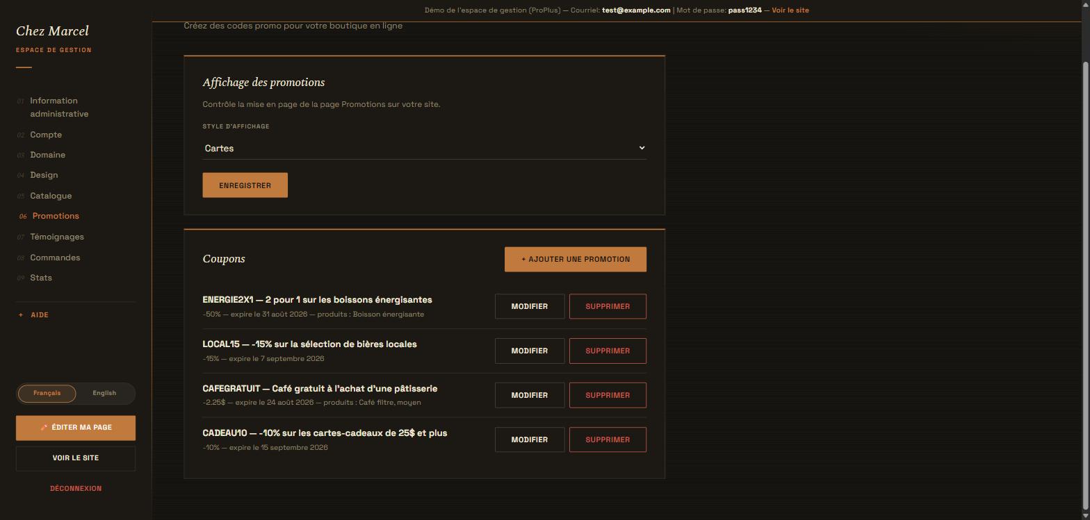 Gestion des promotions
