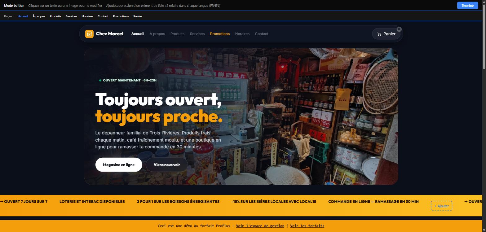 Mode édition activé